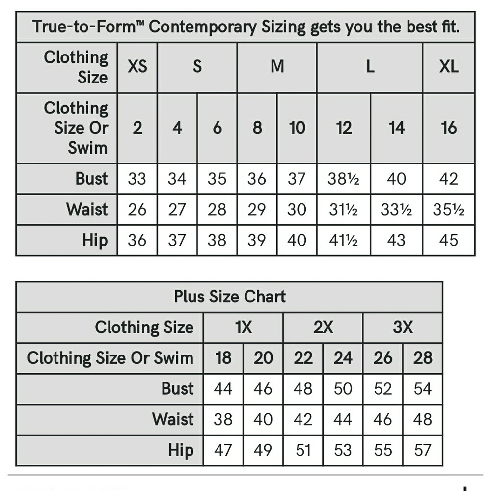 Venus size chart